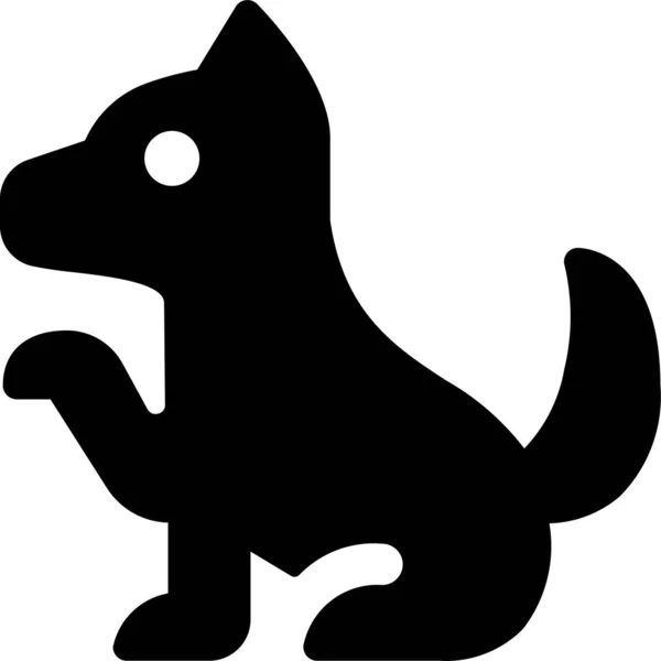 Perro Sentarse Icono Mamífero Estilo Sólido — Vector de stock