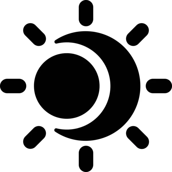 Astronomi Güneş Tutulması Simgesi Katı Biçimde — Stok Vektör