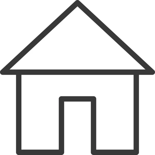 Bâtiment Construction Maison Icône Dans Style Contour — Image vectorielle