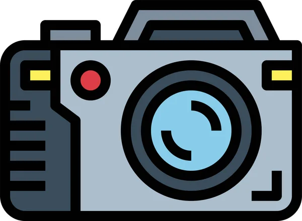 Camera Dslr Fotografie Icoon Gevulde Outline Stijl — Stockvector