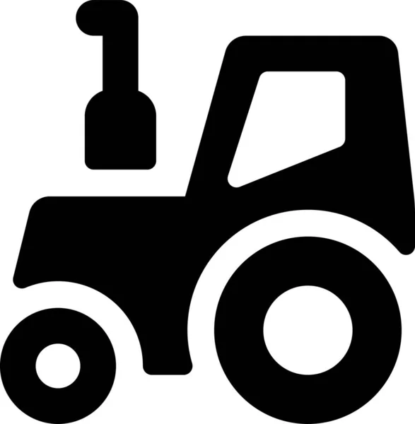 Ikona Těžkého Stroje Traktoru Pevném Stylu — Stockový vektor