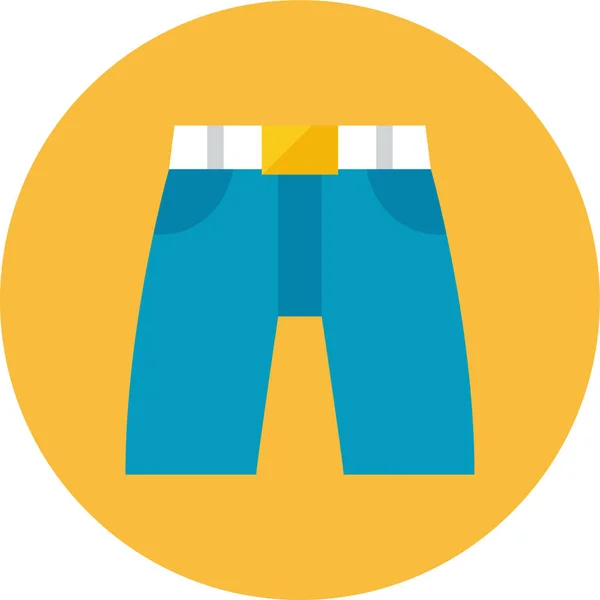Shorts Flat Clothes Accessory Icon Flat Style — Stock Vector