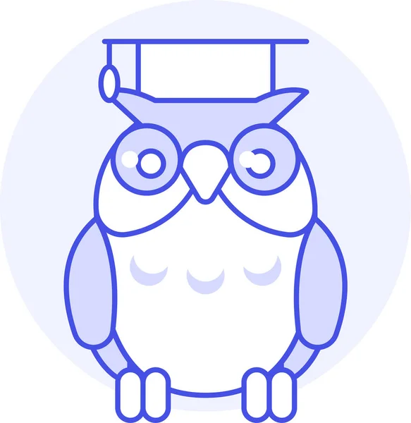 Owl Mortarboard Wisdom Icon Filled Outline Style — Stock Vector