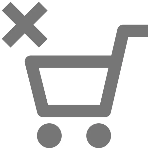Winkelwagentje Sluiten Shopping Icon Outline Stijl — Stockvector
