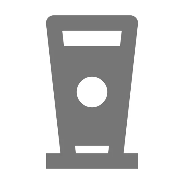 Cocktailglas Bier Ikone Soliden Stil — Stockvektor