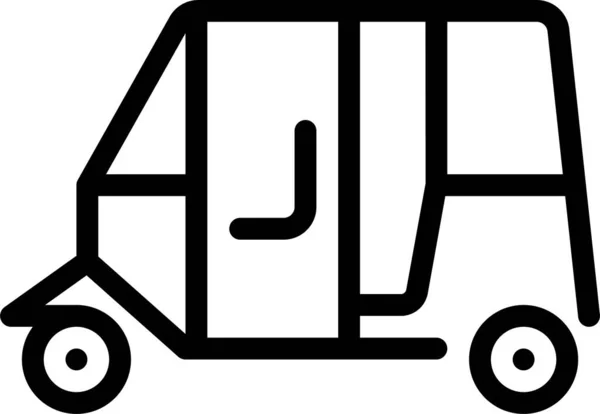 Auto Automóvil Rickshaw Icono Estilo Esquema — Archivo Imágenes Vectoriales