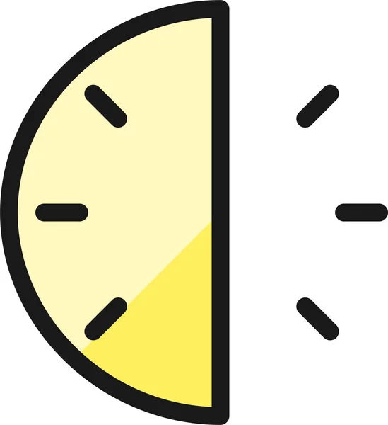Ícone Relógio Seis Horas Estilo Esboço Preenchido — Vetor de Stock