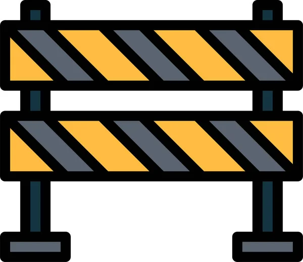 Barriere Vorsicht Hindernis Symbol Ausgefüllten Umriss Stil — Stockvektor