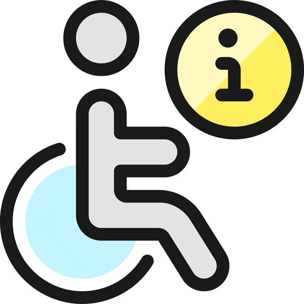 Informacje Niepełnosprawności Ikona Wypełniony Zarys Stylu Wypełniony Zarys — Wektor stockowy