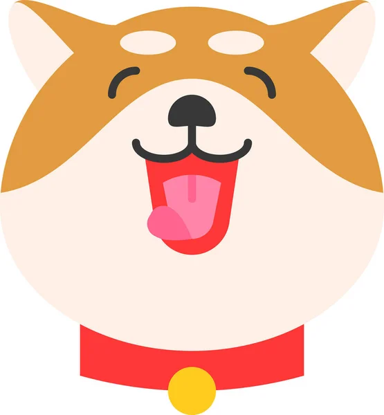 Zwierząt Pies Emoji Ikona Płaskim Stylu — Wektor stockowy