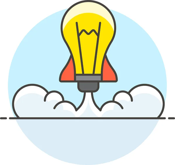 Icono Lanzamiento Ideas Negocio Categoría Gestión Empresarial — Vector de stock