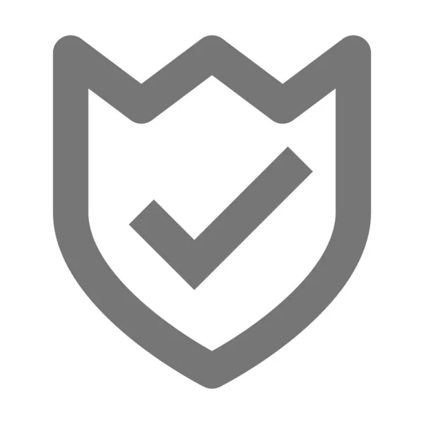 Comprobar Icono Seguridad Escudo Estilo Esquema — Vector de stock