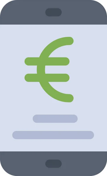 Иконка Мобильного Евро Плоском Стиле — стоковый вектор