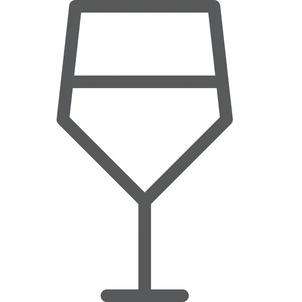 アウトラインスタイルのグラスワインアルコールのアイコン — ストックベクタ