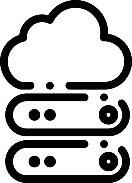 Ikona Przechowywania Danych Chmurze Zarysie — Wektor stockowy