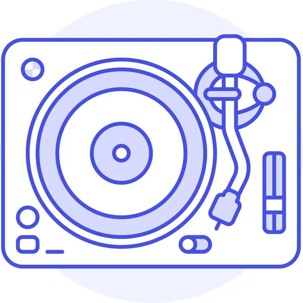 Audio Disc Muziek Icoon Gevulde Outline Stijl — Stockvector