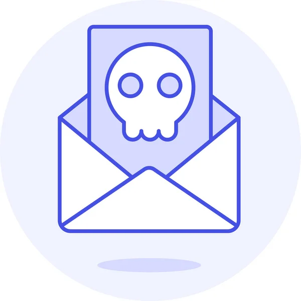 Peligroso Icono Correo Electrónico Basura Estilo Contorno Lleno — Vector de stock