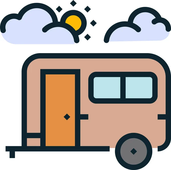 Bus Camping Caravana Icono Naturaleza Aire Libre Aventura Categoría — Vector de stock