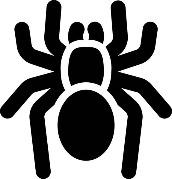 Spin Tarantula Dieren Icoon Massieve Stijl — Stockvector