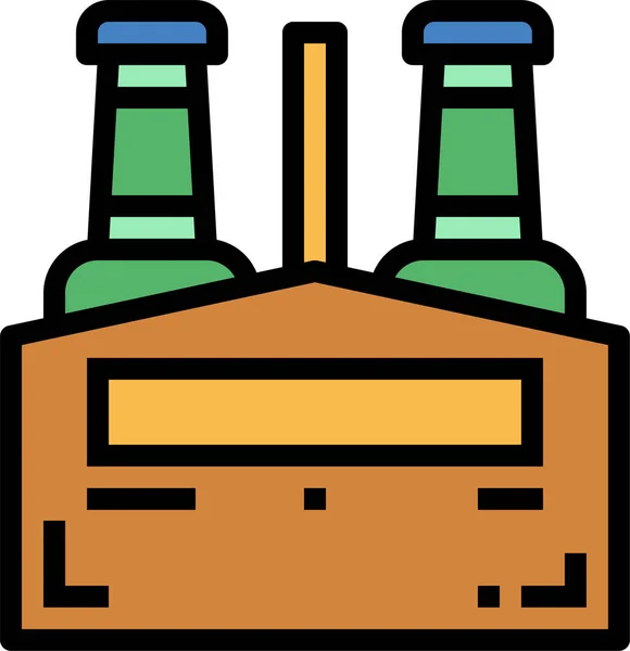 Bouteille Emballage Récipient Icône Dans Style Contour Rempli — Image vectorielle