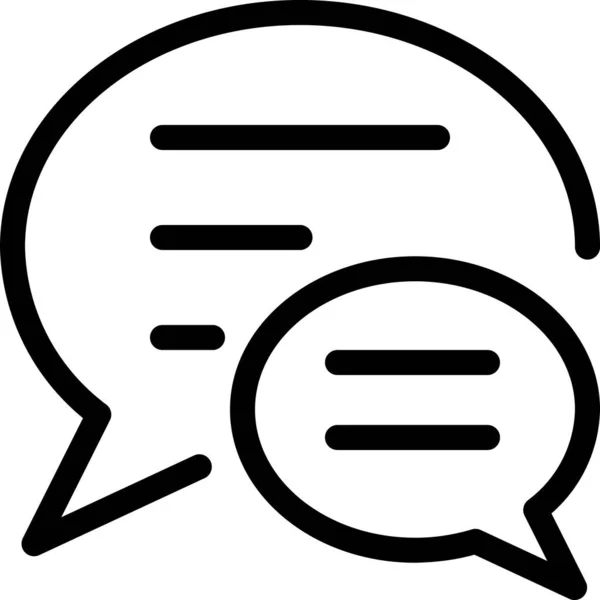 Icona Conversazione Bolla Chat Stile Contorno — Vettoriale Stock