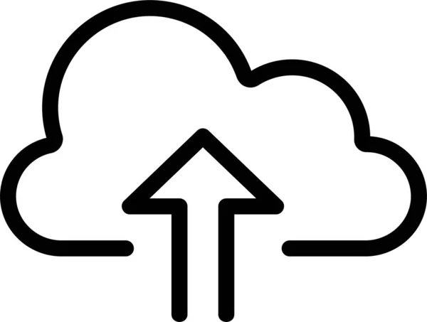 Cloud Computer Icono Internet Estilo Esquema — Archivo Imágenes Vectoriales