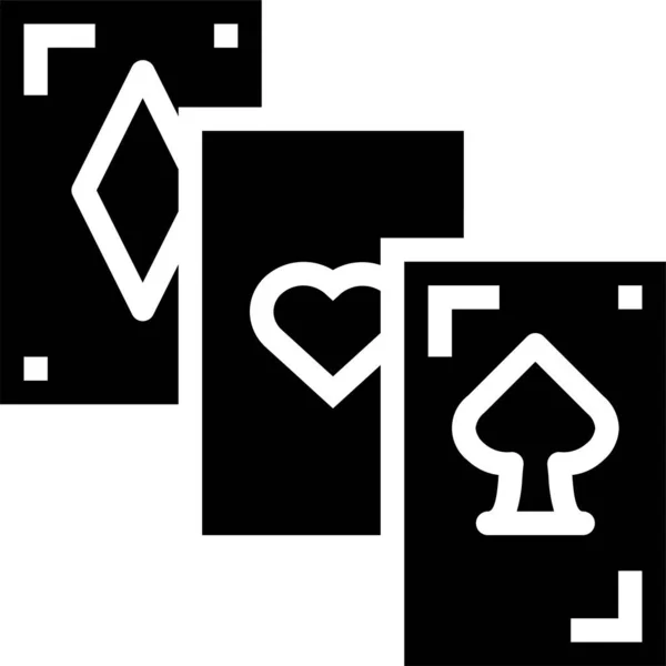 Karty Hraní Magie Ikona Pevném Stylu — Stockový vektor