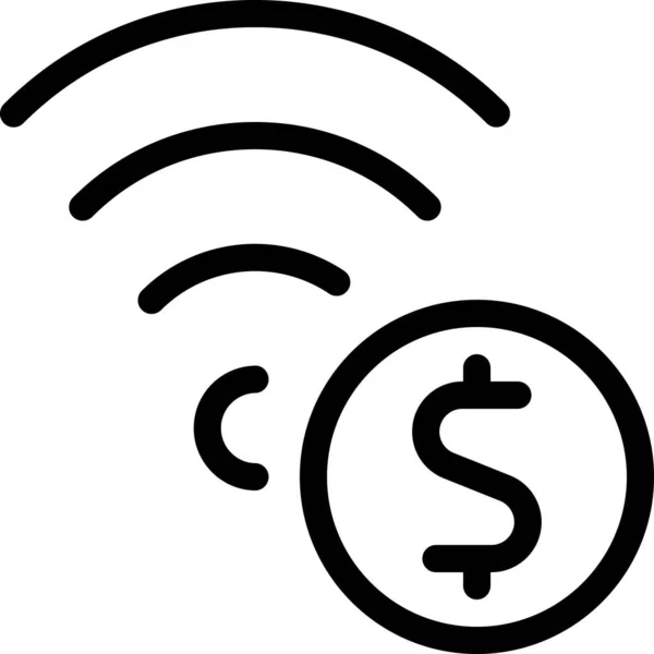 Иконка Наличной Валюты Интернет Стиле Абриджа — стоковый вектор