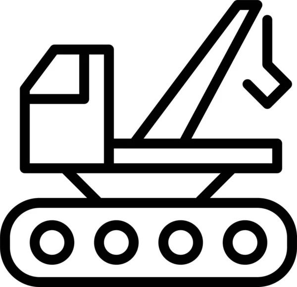 Ikona Dźwigu Budowlanego Stylu Konturu — Wektor stockowy