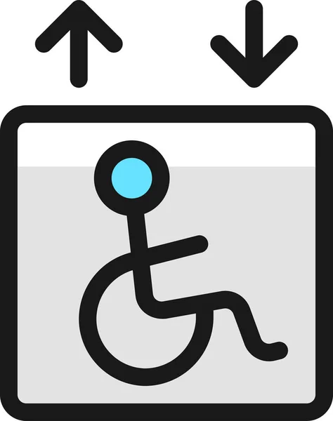 Disability Lift Filled Outline Icon Filled Outline Style — Stock Vector