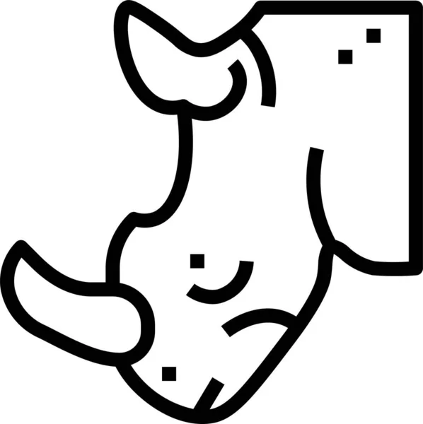 Ikona Zvířecího Savce Nosorožce Stylu Osnovy — Stockový vektor