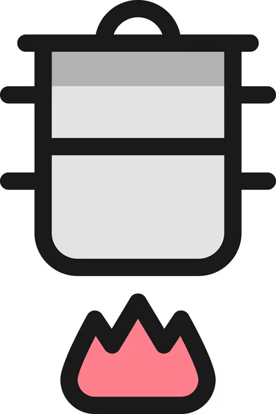 Icono Gas Del Vapor Estufa Estilo Contorno Lleno — Vector de stock