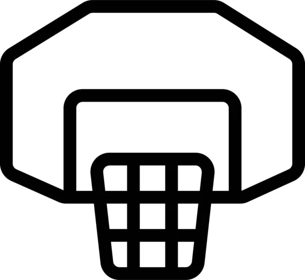 Backboard Basketbal Hoepel Pictogram Outline Stijl — Stockvector