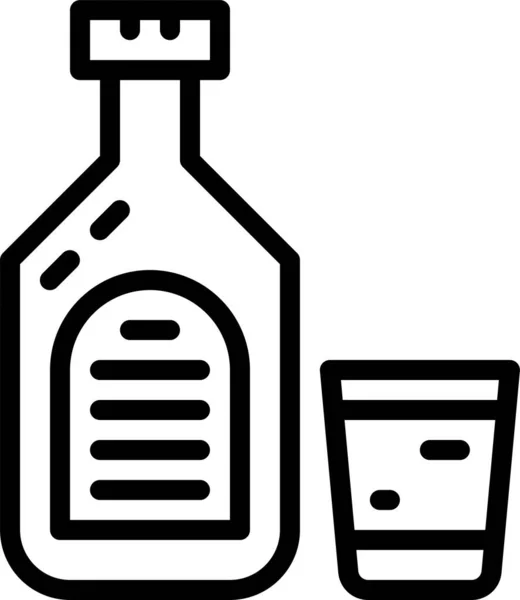 Alcohol Bar Drankje Pictogram Omtrek Stijl — Stockvector