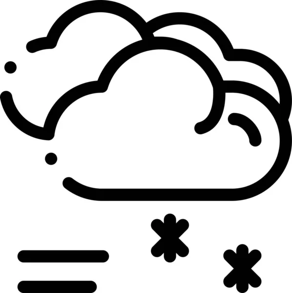 Wolk Voorspelling Regen Pictogram Omtrek Stijl — Stockvector