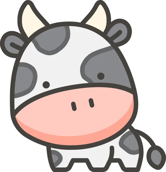 Vache Icône Avatar Contour Rempli Dans Style Contour Rempli — Image vectorielle