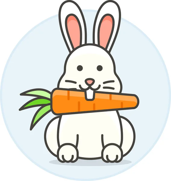 Animal Carrot Eating Icon Animal Category — Stock Vector