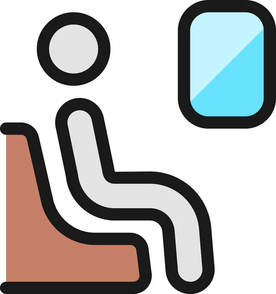 Asiento Regular Llenado Icono Contorno Estilo Contorno Lleno — Vector de stock