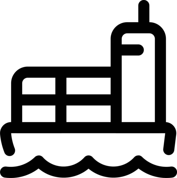 Icono Del Barco Carga Envío Estilo Esquema — Vector de stock