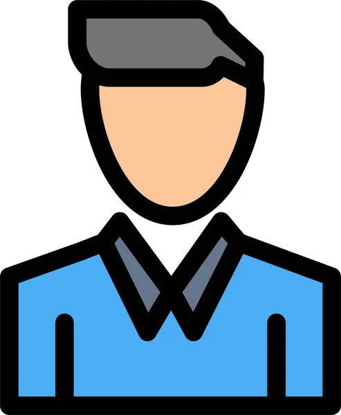 Account Human Man Icoon Gevulde Outline Stijl — Stockvector