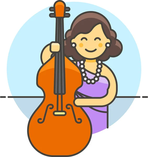 Bass Bassist Bowed Icon Sound Music Category — Stock Vector