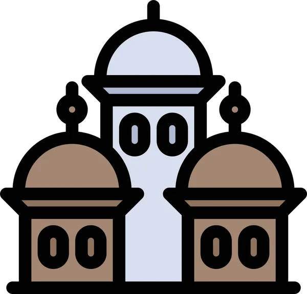 Islám Masjid Měsíc Ikona Ramadán Eid Kategorii — Stockový vektor