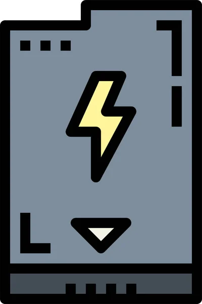 Acculader Elektronica Icoon Gevulde Outline Stijl — Stockvector