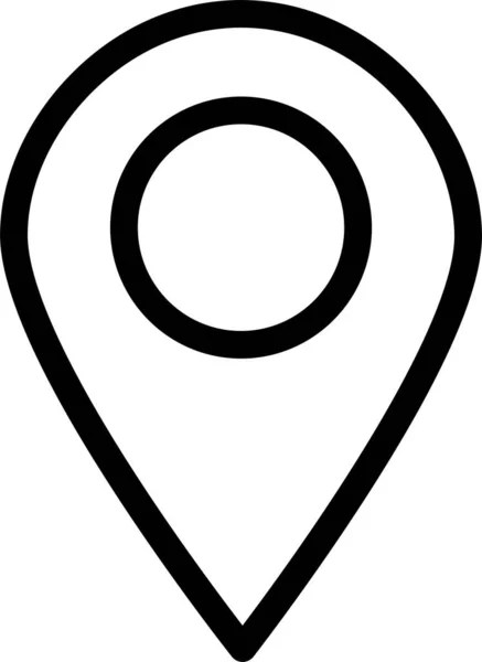 Значок Маркера Карты Местоположения Стиле Контура — стоковый вектор