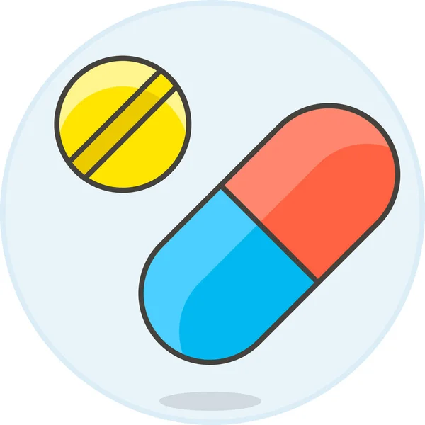 Aspirin Capsule Drug Icon Hospitals Healthcare Category — Stock Vector