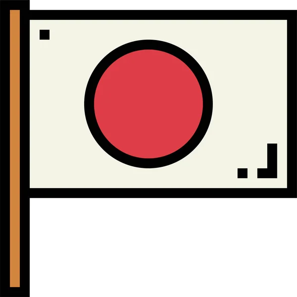 Ikona Země Vlajka Japonsko Vyplněném Stylu — Stockový vektor