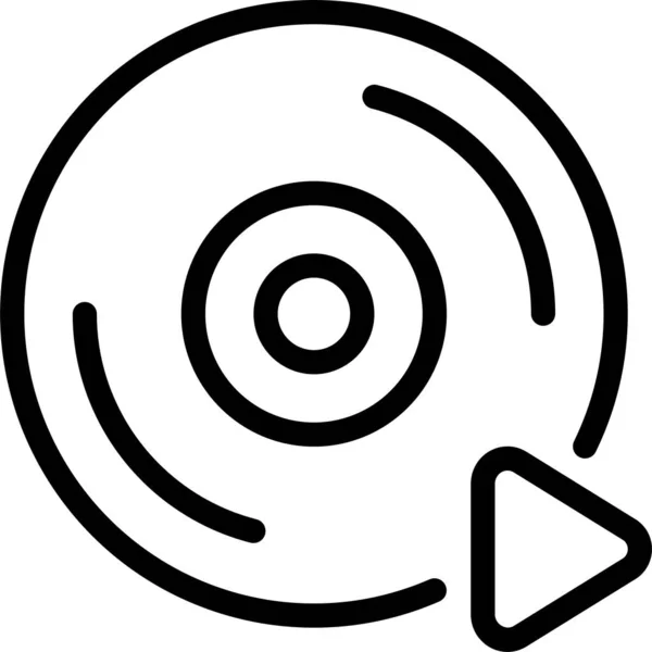 Disc Dvd Icoon Grote Lijnen — Stockvector