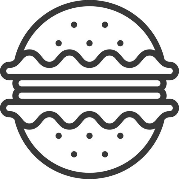 Fast Food Ícone Hambúrguer Comida Estilo Esboço —  Vetores de Stock