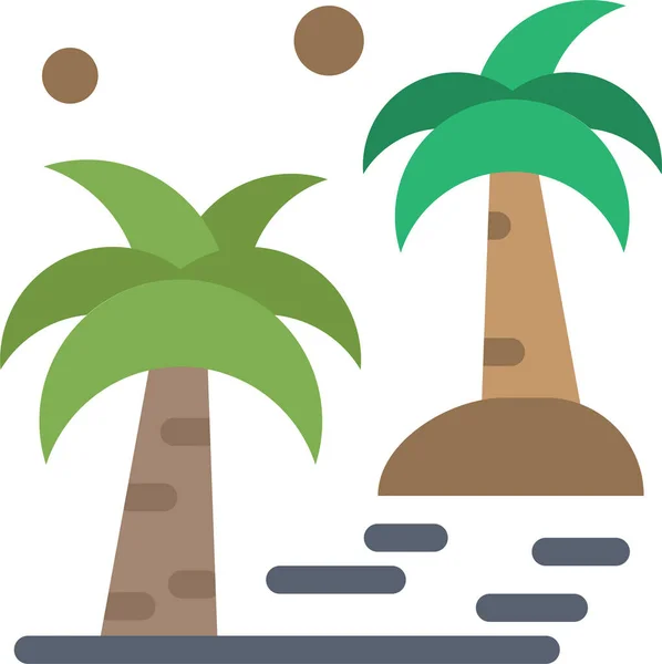 Arecaceae Beach Date Icon Επίπεδο Στυλ — Διανυσματικό Αρχείο