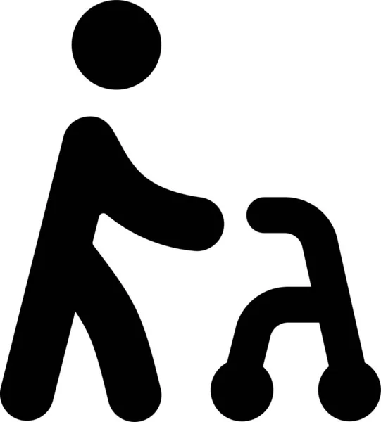 Handicap Marche Aide Icône — Image vectorielle